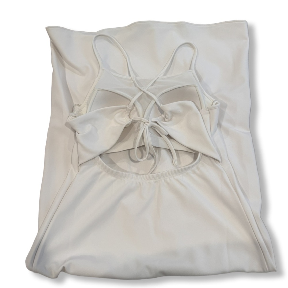 Uniqlo Crepe Jersey Bra Camisole Dress off white with Slip Lg - Picture 3 of 10